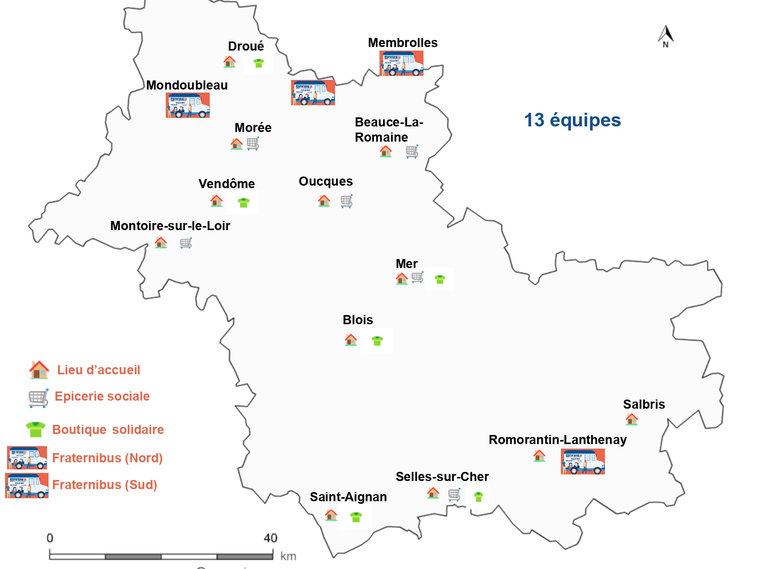 Carte des équipes locales